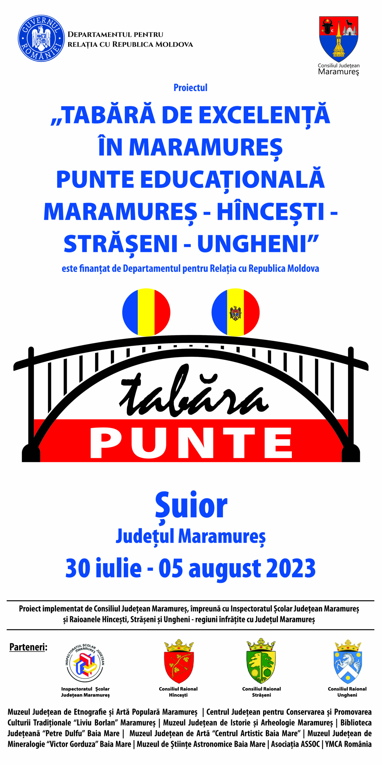 YMCA Romania partener al Consiliului Judetean Maramures in cadrul taberei pentru 40 de elevi olimpici din  Republica Moldova și România